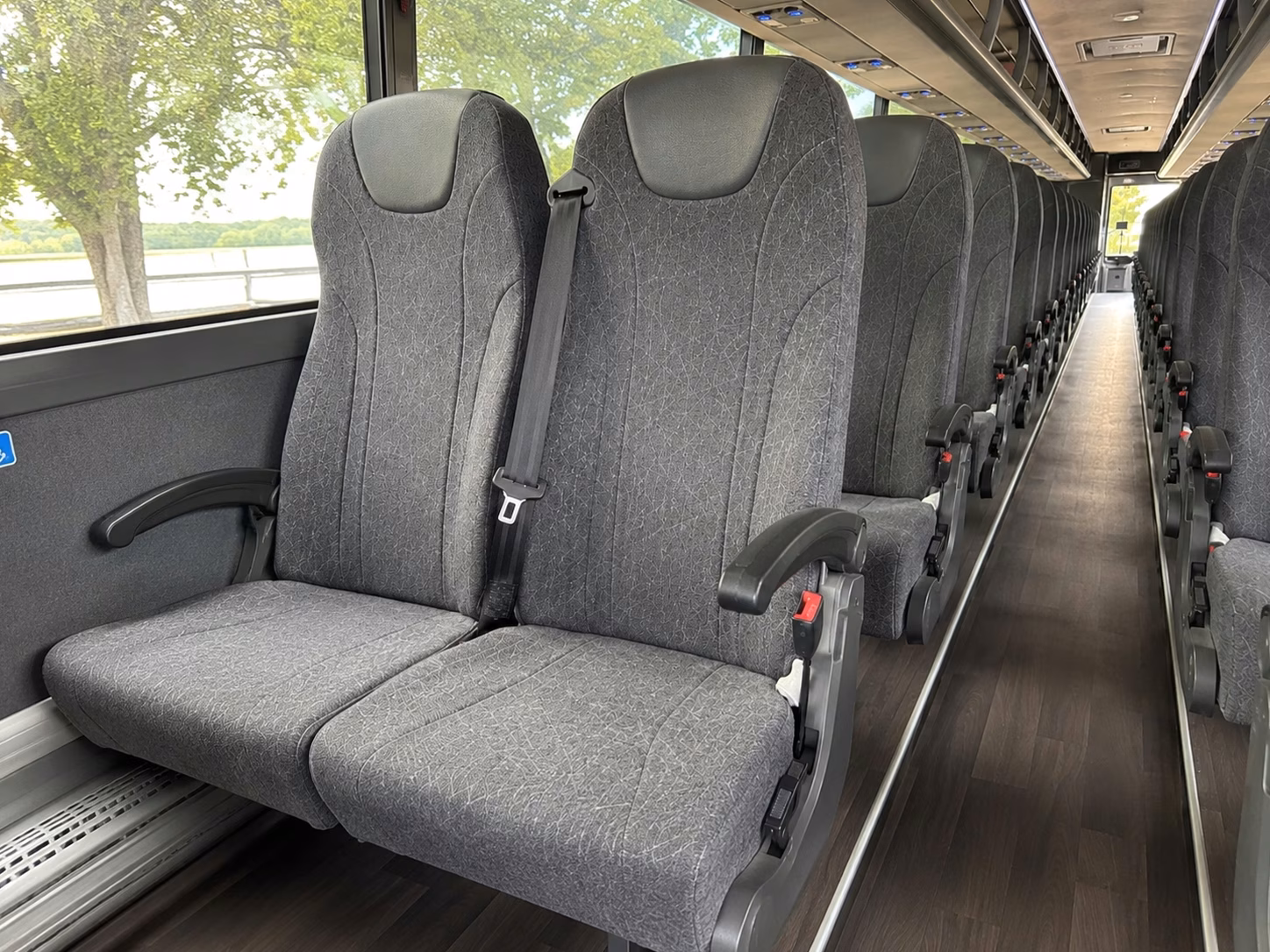 56 passenger charter bus interior